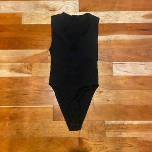 Zara Black V-Neck Bodysuit - Small